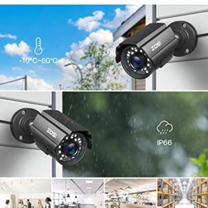 ZOSI 1080P HD TVI Security Camera for Home Office Surveillance CCTV System Bullet BNC Camera with Night Vision Black