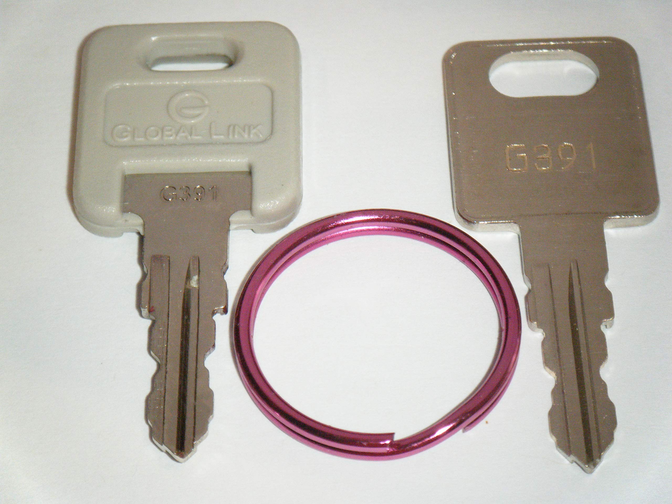 Global Link G391 Key RVs Motorhome Trailer Key GLOBAL LINK G391 Grey Key Original G391 Key With 1 Metal Key And 1 Purple Key Ring Replacement Keys G391