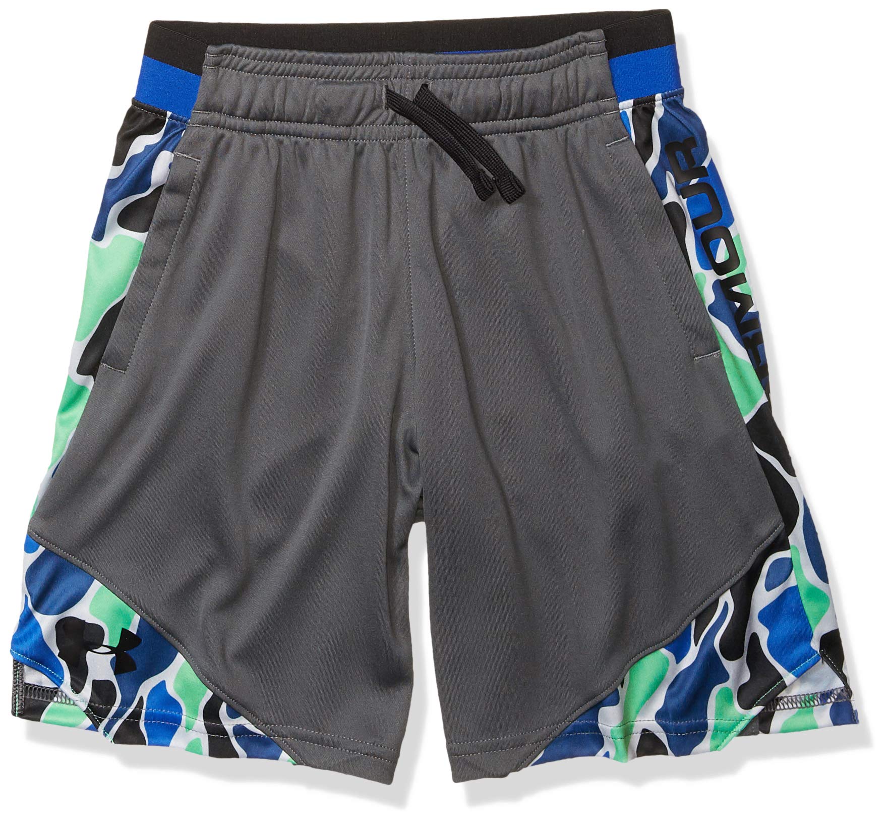 Under Armour Stunt Novelty Workout Gym Short, Pitch Gray (012)/Black, Youth Large