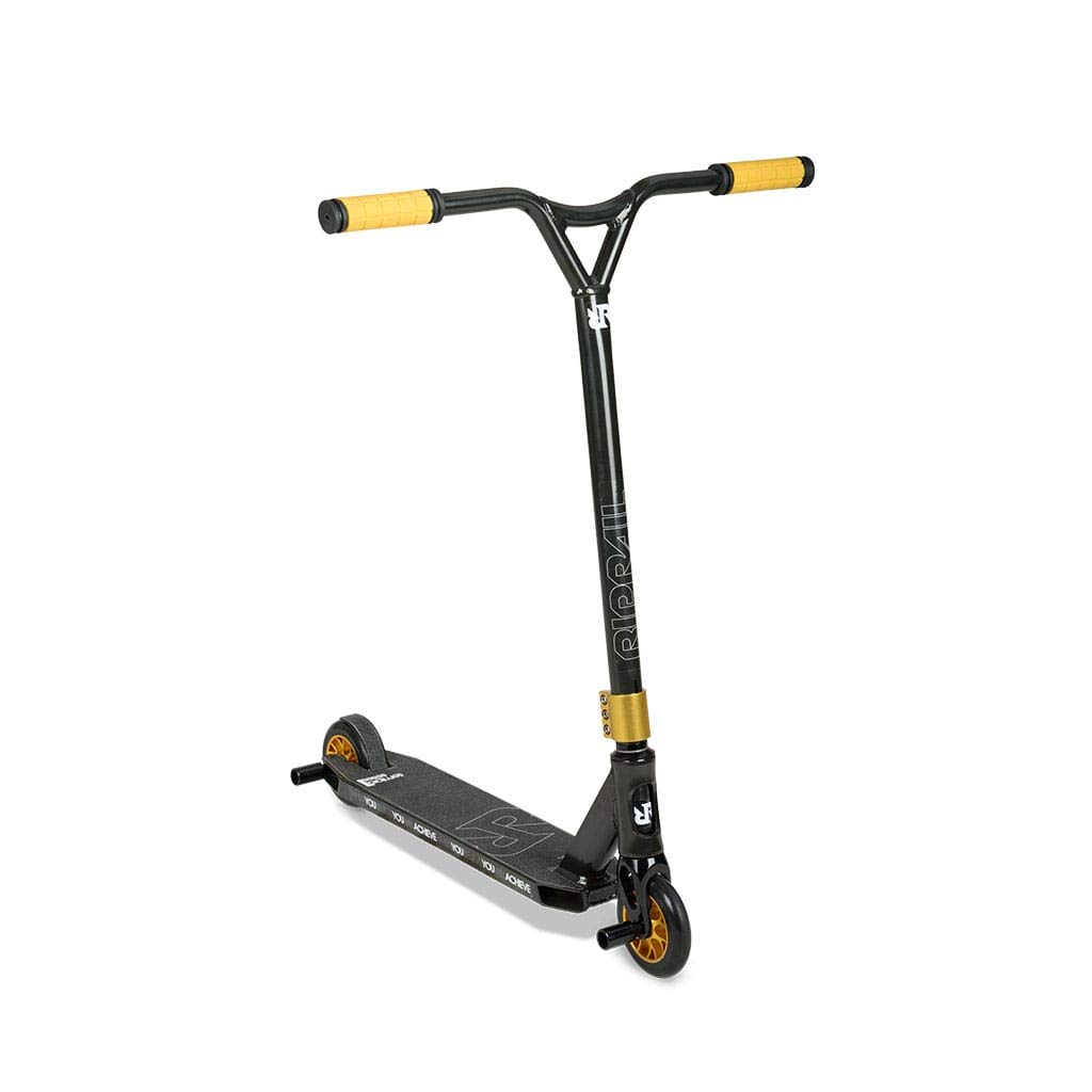 Riprail Semi Pro 1 Performance Stunt Scooter with Alloy Deck, Alloy Core Wheels, ABEC-9 Bearings, Alloy NECO Threadless Headset, Alloy CNC Machined Fork, 2 Pegs and Gold Components