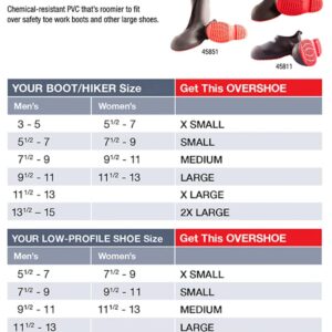 TINGLEY - 45851.XL Tingley-45851 Workbrutes G2 - PVC Overshoe - 17" Ht. - Black Upper - Red Sole - Cleated Outsole