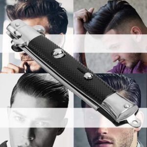 Switchblade Comb, Man's Spring Pocket Oil Hair Comb Folding Knife Looking Automatic Push Button Brush for Head Hair or Beard Men