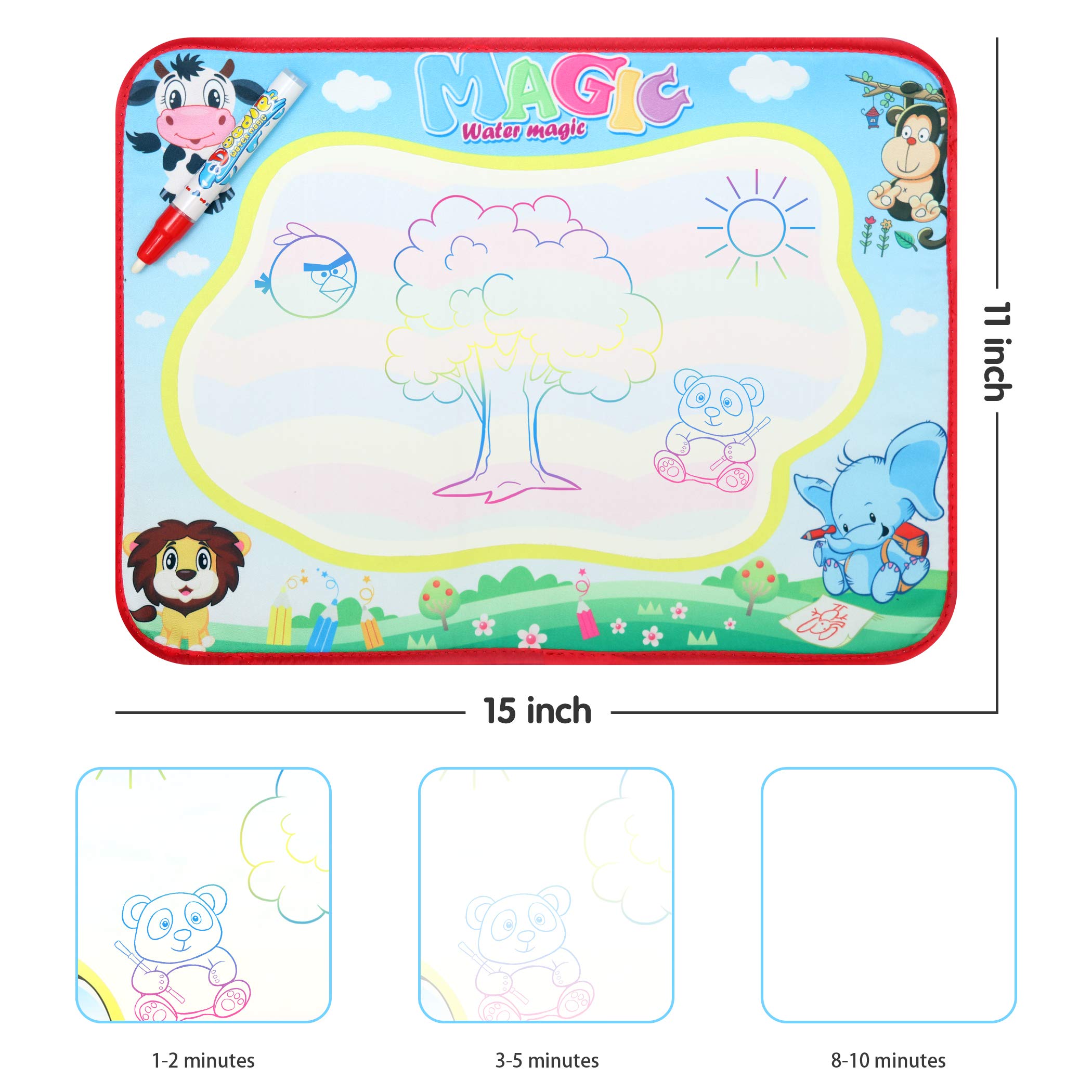 Becko Children’s Travel Toy Tray Kids’ Car Seat Snack, Game Tray Activity Table for Stroller, Car, Airplane, Road Trip with Doodle Mat, Foldaway & Portable