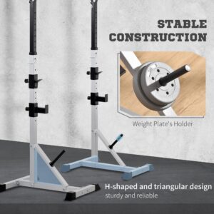 Soozier 2-Piece Pair Steel Height Adjustable Barbell Squat Rack and Bench Press 23" x 29.75" x 69.25"