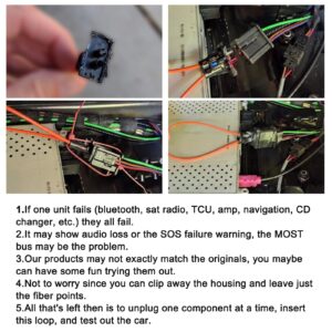 SecosAutoparts A pai Most Fiber Optic Optical Loop Bypass Female & Male Adapter Universal Connector for Radio and Audio Compatible with BMW VW Audi Mercedes Porsche