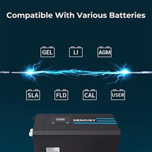 Renogy 3000w Pure Sine Wave Inverter Charger 12V DC to 120V AC Surge 9000w for Off-Grid Solar RV Boat Home w/LCD Display, Auto Transfer Switch, Compatible with Lithium Battery