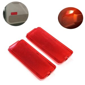 7BLACKSMITHS 2 Pcs Red Premium Front or Rear Door Reflector with Ford 1999-2007 F250 F350 F450 F550 & 2000-2005 Excursion Replacement for F81Z2523820AA F81Z-2523820-AA