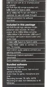 HAUPPAUGE HD PVR Pro 60 HD 4K in/Out 1080P 60fps Capture and Streaming PC Connected and Stand Alone for Zoom Skype YouTube Live and Twitch 1684