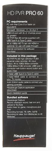 HAUPPAUGE HD PVR Pro 60 HD 4K in/Out 1080P 60fps Capture and Streaming PC Connected and Stand Alone for Zoom Skype YouTube Live and Twitch 1684