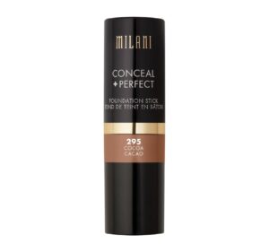 milani conceal + perfect foundation stick - cocoa (0.46 ounce) vegan, cruelty-free cream foundation - cover under-eye circles, blemishes & skin discoloration for a flawless finish