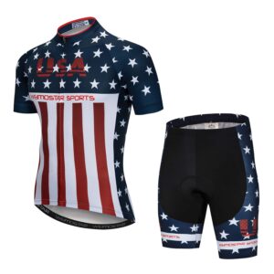men's cycling jersey and shorts set short sleeved bike jersey and shorts mountain clothing summer wear quick-dry