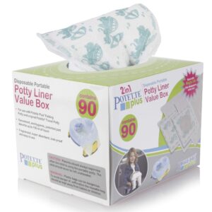 kalencom potette plus potty seat liners with magic disappearing ink value box - 90 liners