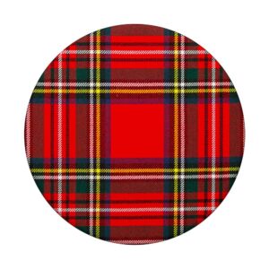 Red Scottish Plaid Pattern Trendy Stripes Plaid Fabric Shawl PopSockets PopGrip: Swappable Grip for Phones & Tablets PopSockets Standard PopGrip