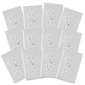 Safety Innovations Self-Closing Babyproof Outlet Covers - (for Center Screw Outlets Only) an Alternative to Wall Socket Plugs for Child Proofing, (12-Pack), (1-Screw), (White) White)