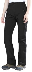 amazon essentials women's idra fleece lined pants outdoor softshell waterproof insulated hiking ski snow warm trousers - black - 12 (inseam 30")