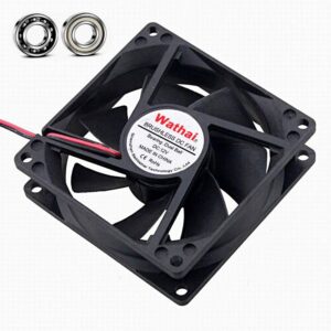 wathai 80mm x 25mm dc brushless case cooling fan 12v 0.35a ball bearing 4500rpm high speed