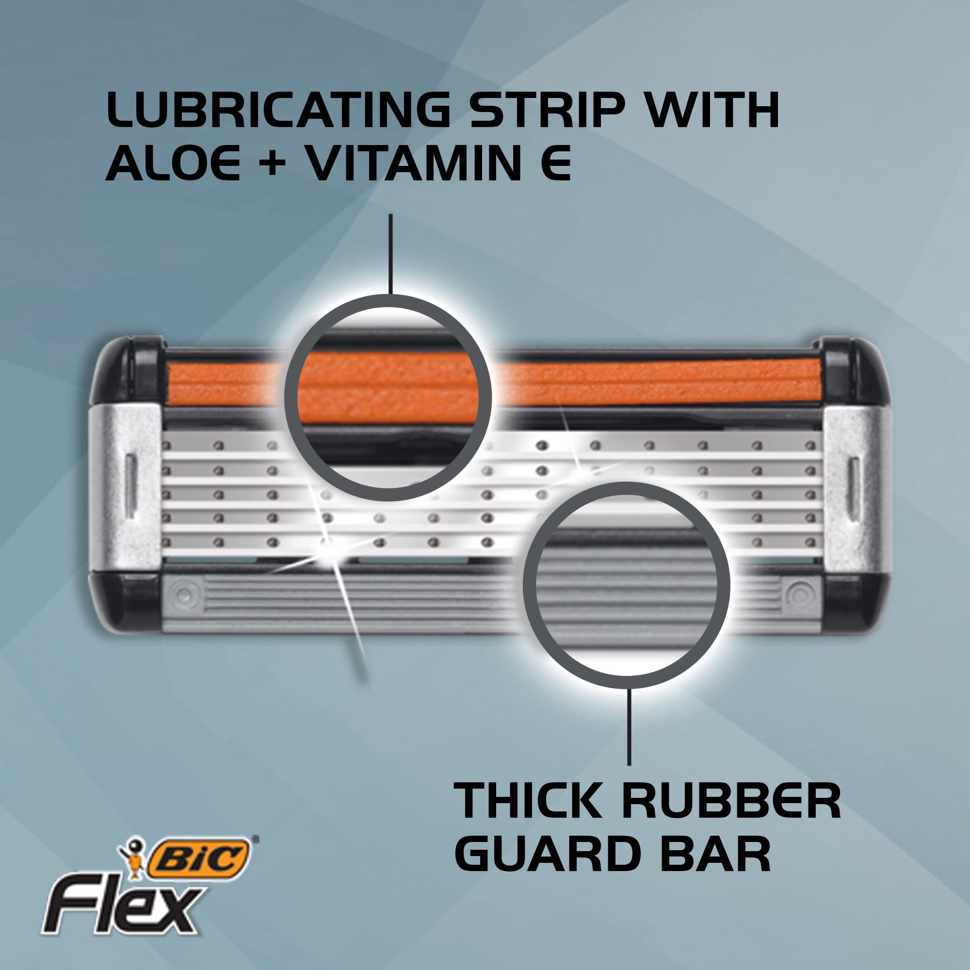 Bic Flex 5 Hybrid Razor - 1 Count Handle & 3 Count Cartridges Per Package - Pack of 2 Packages