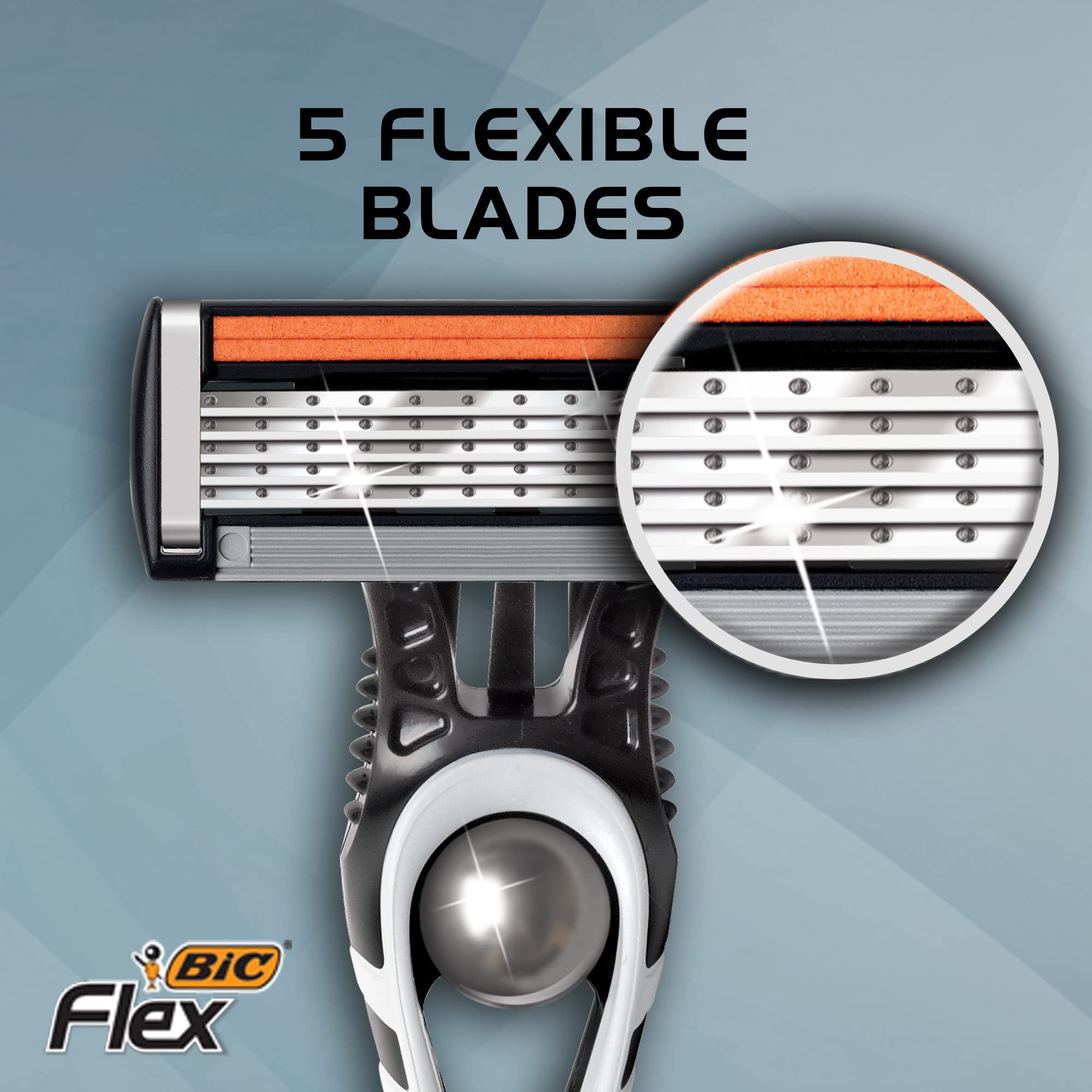 Bic Flex 5 Hybrid Razor - 1 Count Handle & 3 Count Cartridges Per Package - Pack of 2 Packages