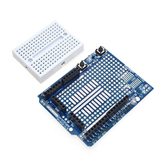 Stayhome UNO Proto Shield Prototype Expansion Board with SYB-170 Mini Bread Board Based for ARDUINO UNO ProtoShield