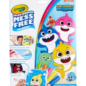 Crayola Baby Shark Color Wonder Pages, Mess Free Coloring For Toddlers, Toddler Coloring Activity, Travel Toy, Gift for Kids