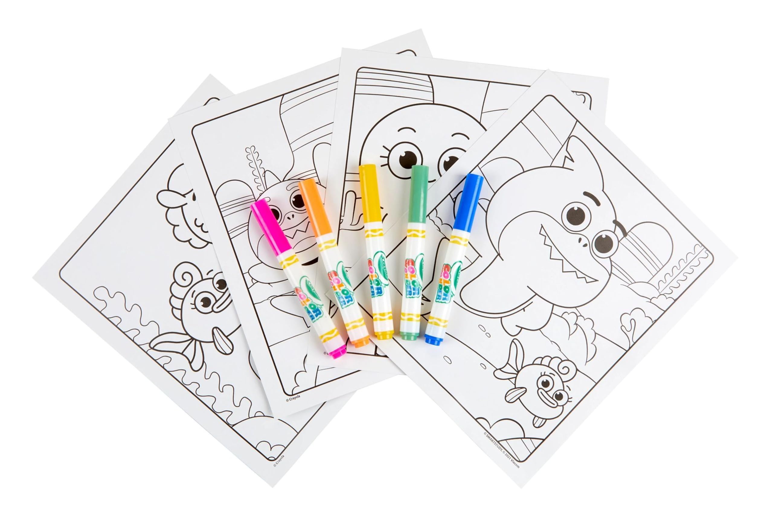 Crayola Baby Shark Color Wonder Pages, Mess Free Coloring For Toddlers, Toddler Coloring Activity, Travel Toy, Gift for Kids