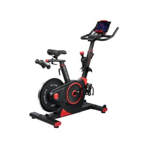 Echelon Smart Connect Fitness Bike, 30-Day Free Echelon Membership, Easy Storage, Small Spaces, Cushioned Seat, Solid Design, HIIT, Top Instructors, 32 Resistance Levels, Bluetooth, EX3-Red