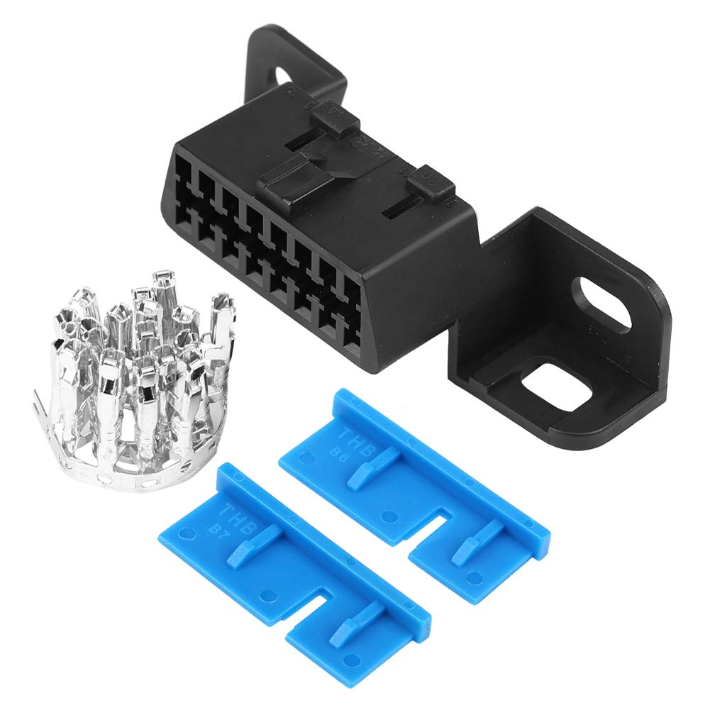 Female Connector Kit, OBD2 II 16Pin Female Connector OBDII Cable Car Auto Adapter Plug Shell Kit for J1962