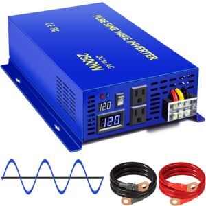 2500 watt pure sine wave inverter 12v dc to 120v ac, 2500w power inverter surge 5000w power converter for solar system. (2500w 12v 120v)