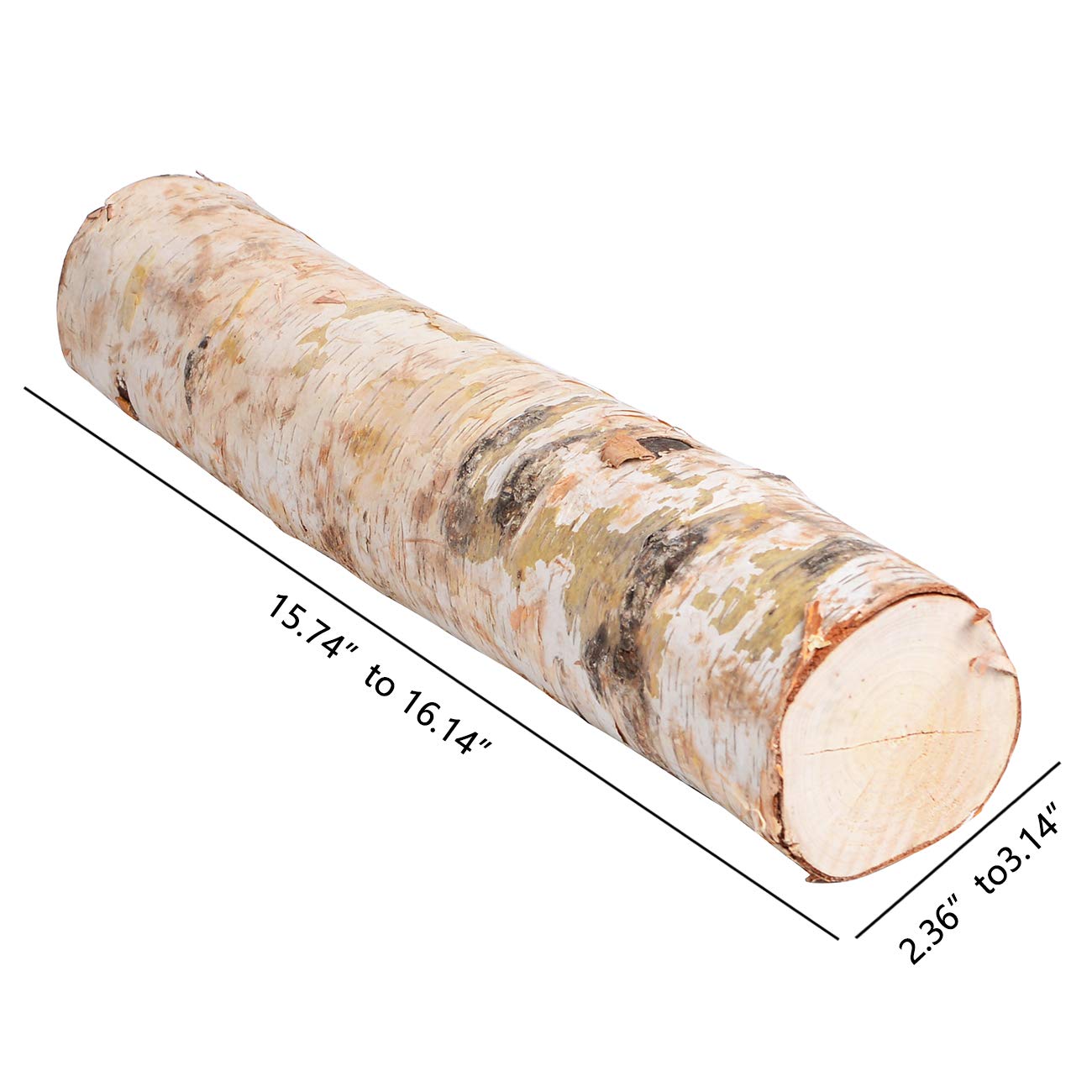 6 Pack Large Birch Logs for Fireplace Unfinished Wood Crafts DIY Home Decorative Burning(Logs:2.4"-3.1" Dia. x 16" Long)