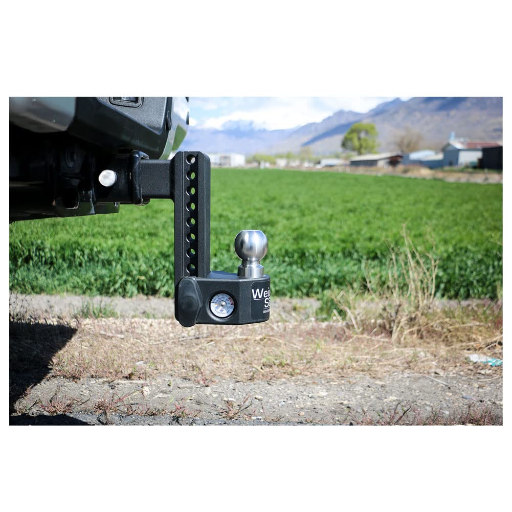 Weigh Safe Adjustable Trailer Hitch Ball Mount - 6" Adjustable Drop Hitch for 2" Receiver - Premium Heavy Duty Steel Trailer Tow Hitch with Built in Weight Scale for Anti Sway - 15,000 GTW