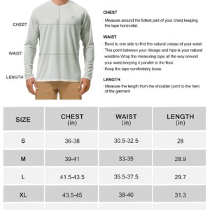 Roadbox Mens UPF 50+ UV Sun Protection Shirts Outdoor Long Sleeve SPF Diving Rash Guard for Fishing Hiking Swimming Grey