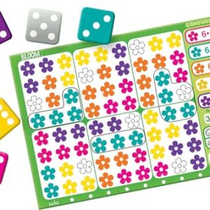 Gamewright - Bloom - The Colorful Wild Flower Roll and Write Dice Game, 5"