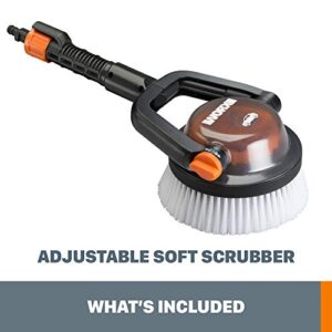 WORX Hydroshot Adjustable Automotive Power Scrubber, Quick Snap Connection - WA1820 (Soft Bristles)