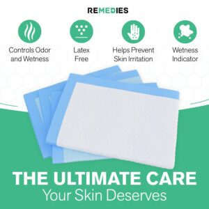 Remedies - Disposable Bed Pads 23" x 36" - 50 Count - Large Bed Pads for Incontinence - Seniors, Adults & Kids Chucks Pads - Adult Absorbent Incontinence Disposable Underpads for Beds & Furniture