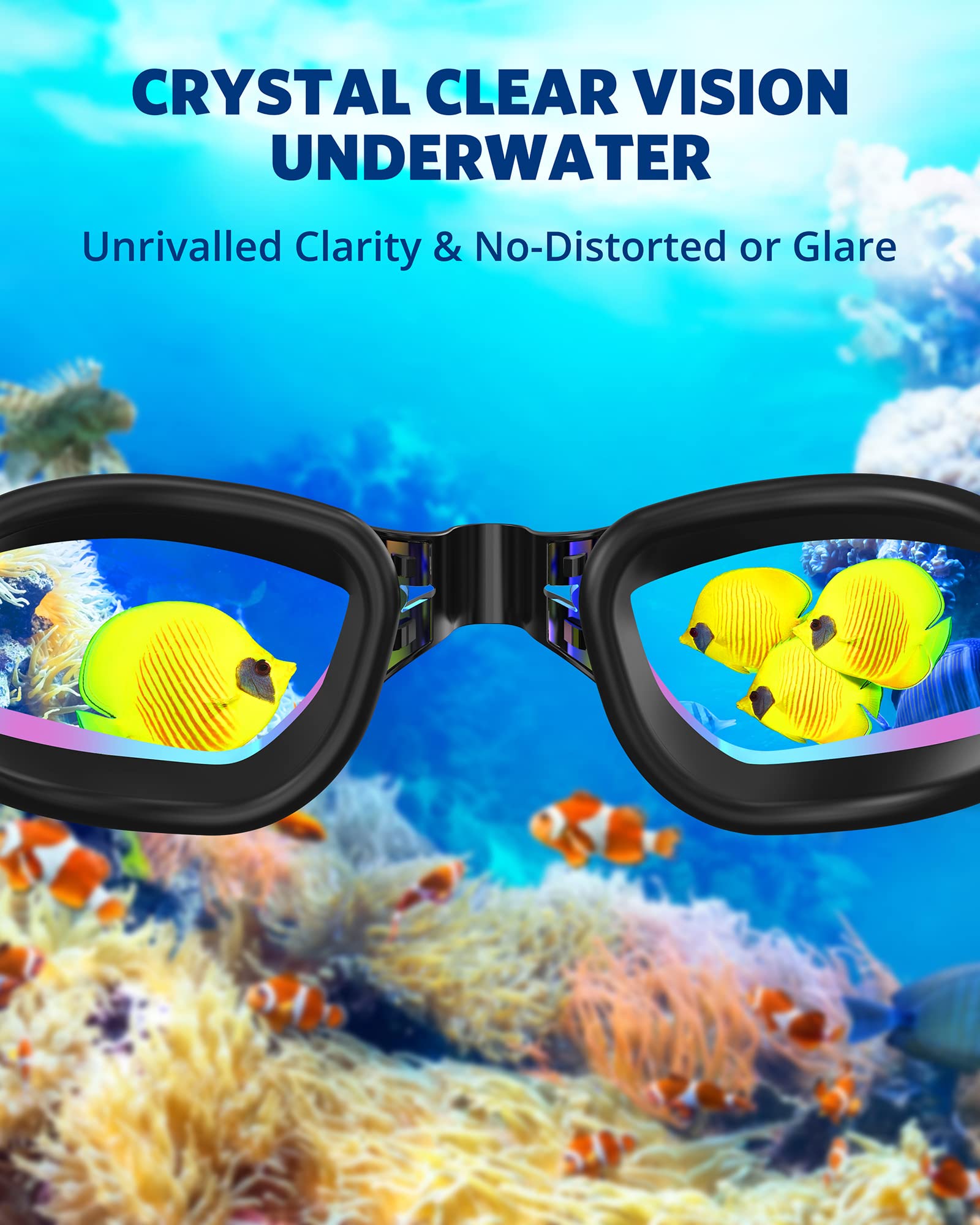 Aegend Swim Goggles, 2 Pack UV Protection,Adjustable,Anti Fog Swimming Goggles No Leaking Adult Men Women Youth, Aqua & Bright Rose