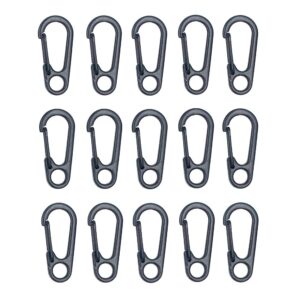 dgol 15pcs zinc alloy mini paracord hook rope small edc carabiner clip,molle clasp cord clasp fastener holder