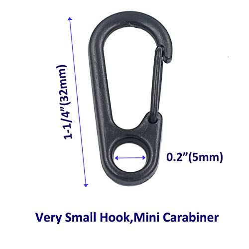 DGOL 15pcs Zinc Alloy Mini Paracord Hook Rope Small EDC Carabiner Clip,Molle Clasp Cord Clasp Fastener Holder