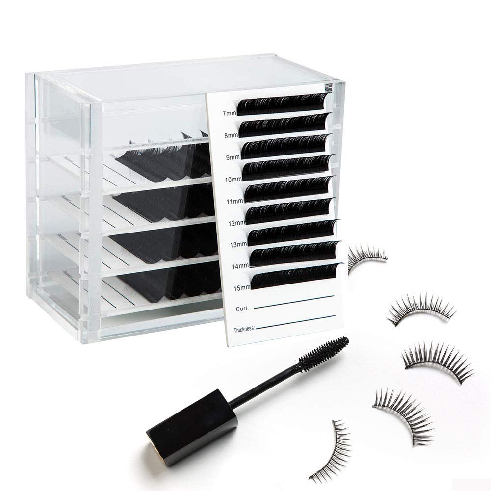 5 Layer Clear Acrylic Eyelash Storage Box False Eyelash Case Lash Display Organizer Grafting Eyelash Extension Tool