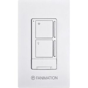 fanimation wr501wh ceiling wall control with receiver-3 fan speeds and light, white