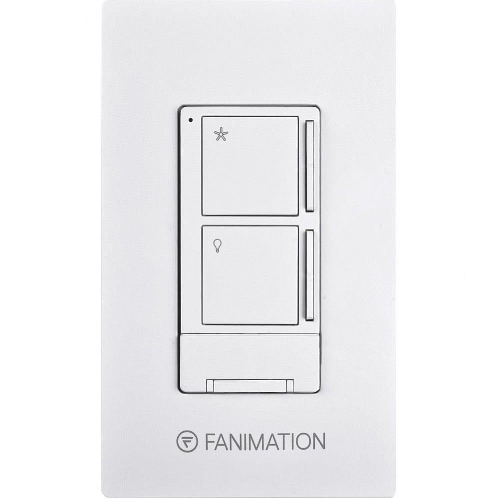 Fanimation WR501WH Ceiling Wall Control with Receiver-3 Fan Speeds and Light, White