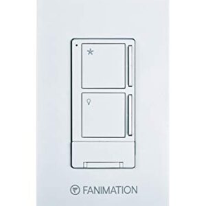 Fanimation WR501WH Ceiling Wall Control with Receiver-3 Fan Speeds and Light, White