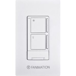 Fanimation WR501WH Ceiling Wall Control with Receiver-3 Fan Speeds and Light, White