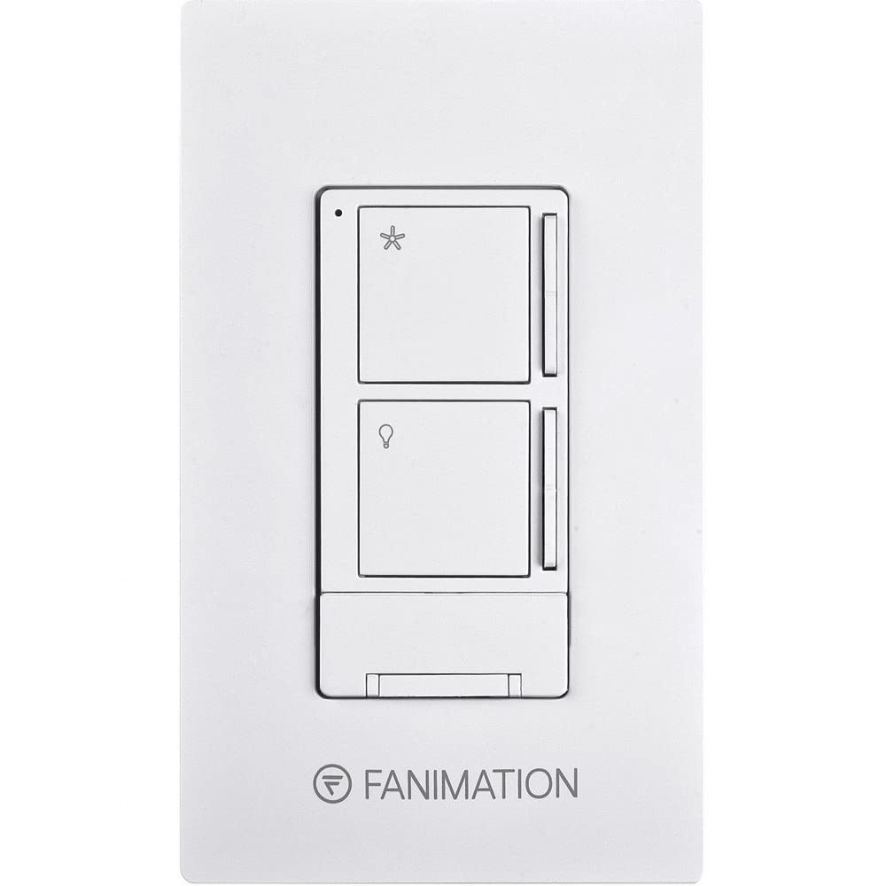 Fanimation WR501WH Ceiling Wall Control with Receiver-3 Fan Speeds and Light, White
