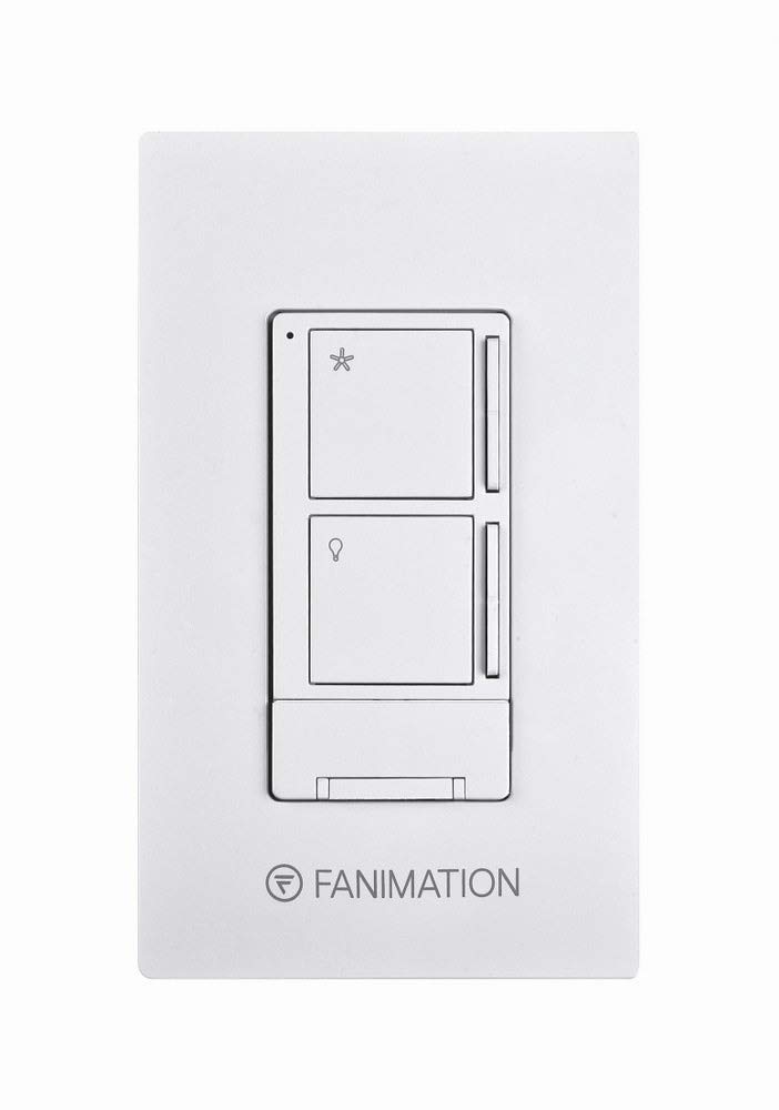 Fanimation WR501WH Ceiling Wall Control with Receiver-3 Fan Speeds and Light, White