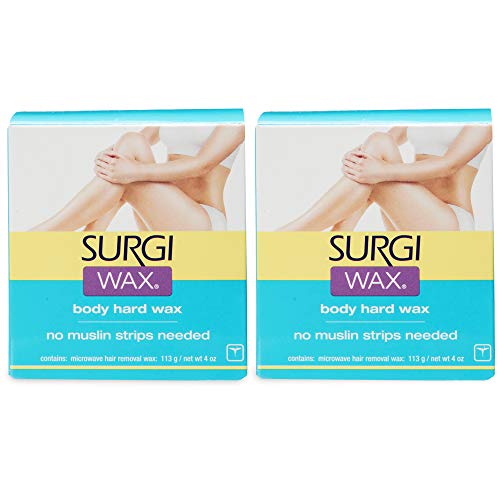 Surgi-wax Microwave Hair Removal Hard Wax for Body, 4-Ounce Boxes (Pack of 2)