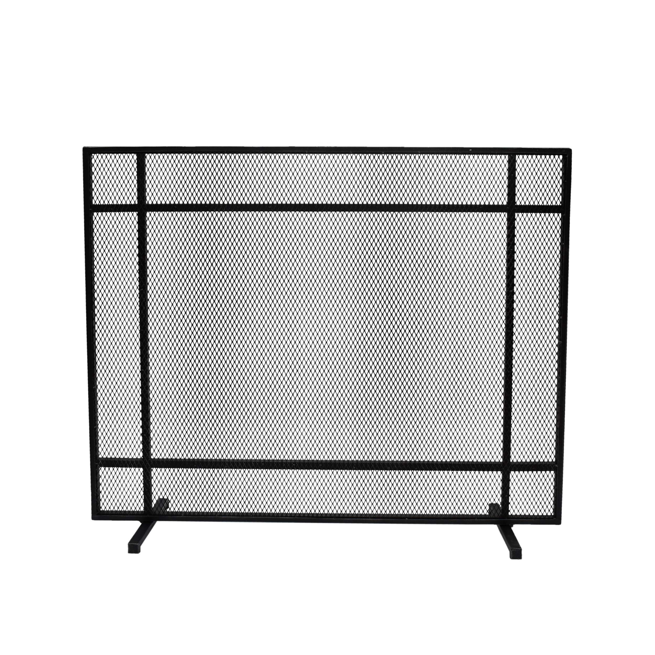 Christopher Knight Home Markus Modern Single Panel Iron Firescreen, Black Brushed Silver Finish