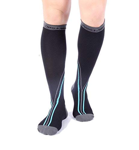 Doc Miller Compression Socks for Running, 20-30mmHg Medical Graduated Compression Socks for Women Men, Nurses, Travel, Pregnancy and Recovery, 1 Pair