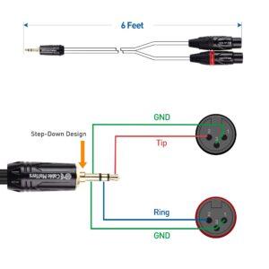 Cable Matters 3.5mm 1/8 Inch TRS to 2 XLR Cable 6 ft, Male to Female Aux to Dual XLR Breakout Cable