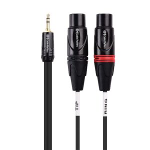 Cable Matters 3.5mm 1/8 Inch TRS to 2 XLR Cable 6 ft, Male to Female Aux to Dual XLR Breakout Cable