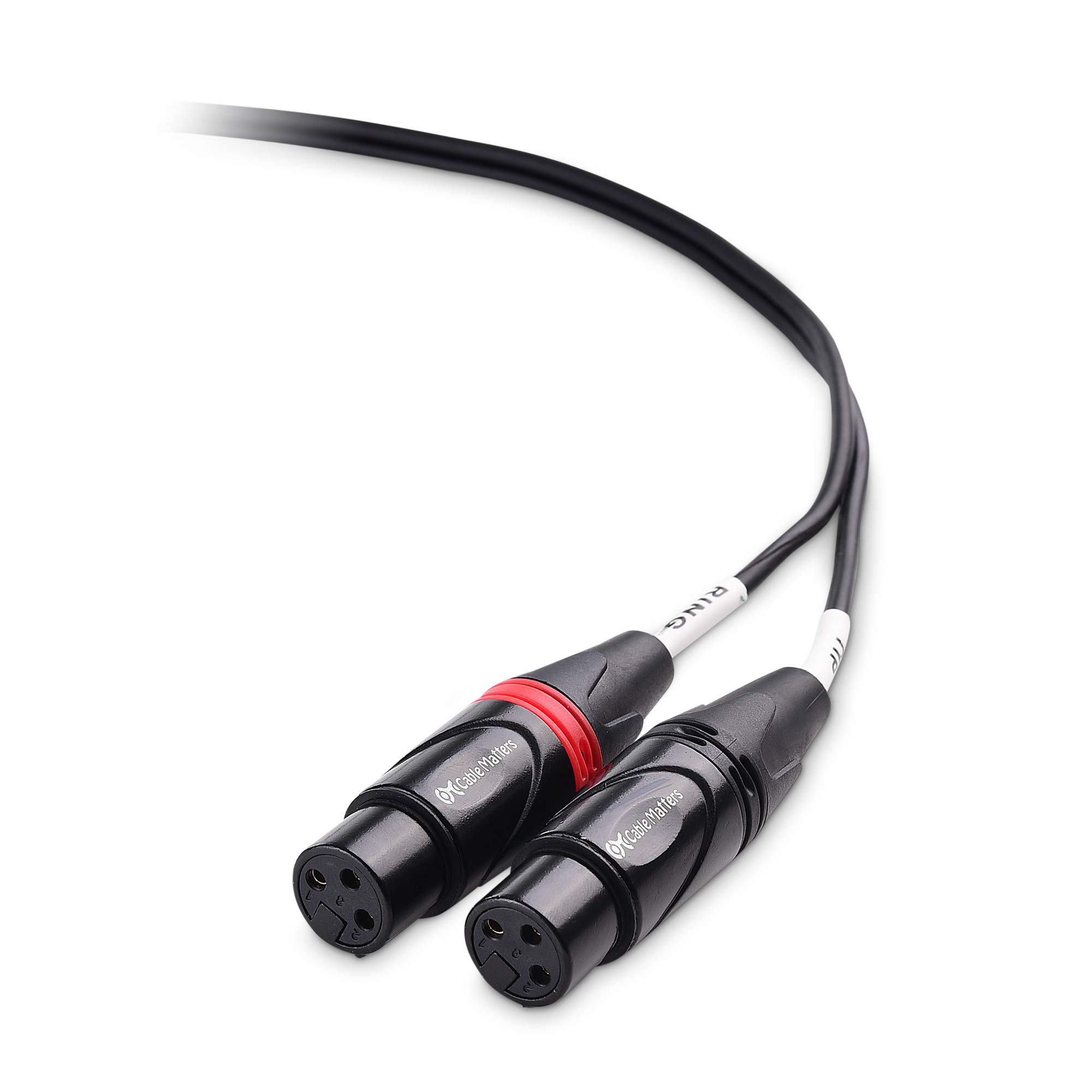 Cable Matters 3.5mm 1/8 Inch TRS to 2 XLR Cable 6 ft, Male to Female Aux to Dual XLR Breakout Cable